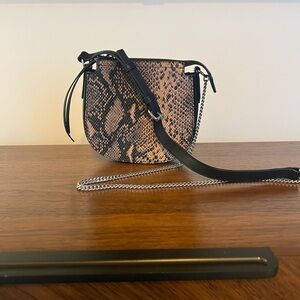 All Saints  Snake Print Leather Crossbody Bag